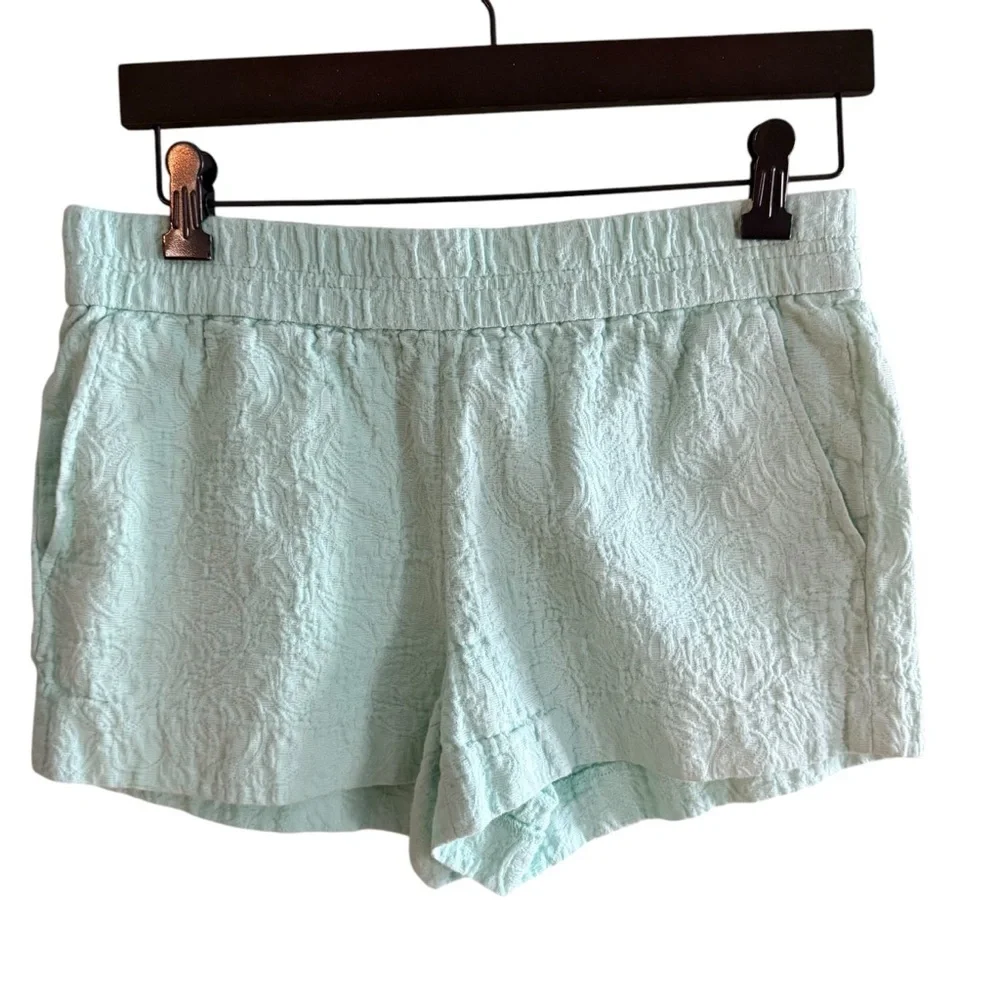 J Crew Women's 4 classic Shorts Cotton Mint Green Textured beach spring summer